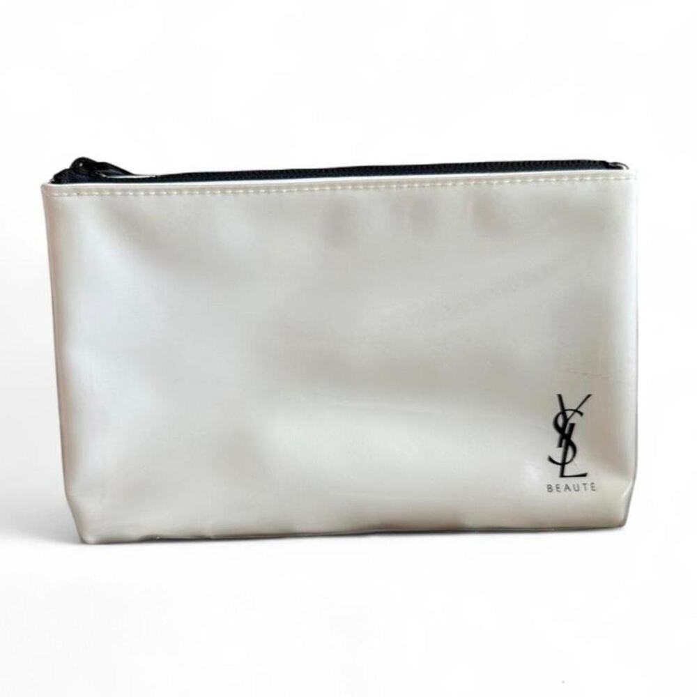 White ysl beauty bag with
